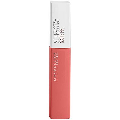 Maybelline New York, SuperStay Matte Ink, batom mate de longa duração, tom 130, Self Starter, vermelho nude
