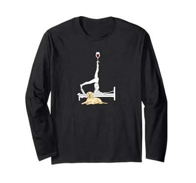 Pilates vino Reformer Pilates con Labrador Retriever giallo Maglia a Manica