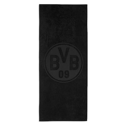 Borussia Dortmund BVB Serviette de Bain 180 x 70 cm Noir 100% Coton Emblème BVB