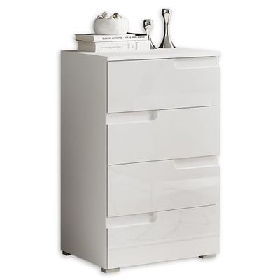 Stella Trading SPICE Confortável em branco, contemporâneo aparador com muito espaço de armazenamento para a sua sala de estar, 50 x 80 x 40 cm (largura/altura/profunda)