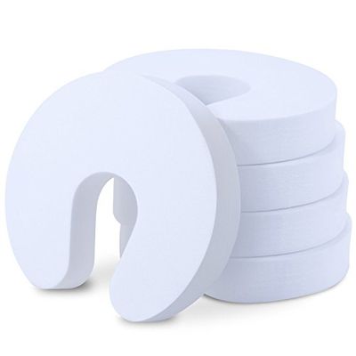 Offgridtec 009710 5 x Tope de puerta Espuma Pinza Puerta de seguridad para niños, ventana, color blanco