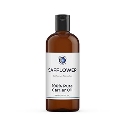 Mystic Moments | Safflower Carrier Oil 500ml - Pure & Natural Oil Perfect for Hair, Face, Nails, Aromatherapy, Massage and Oil Dilution Vegan GMO Free