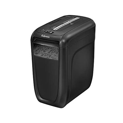 Fellowes distruggi documenti a frammento 60Cs, 10 fogli, per casa e piccolo ufficio, uso personale, cestino da 22 litri, distruggidocumenti con tecnologia Safesense, nero