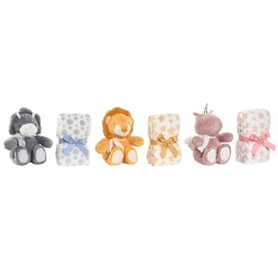 Home ESPRIT Ensemble Cadeau bébé Jaune Bleu Rose Polyester (3 unités)