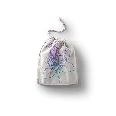 Bonamaison Imprimé Sacs de Coton avec Cordon, Sac D'Épicerie, Sac À Provisions, Réutilisables, Écologique, Pliable, Taille: 20x30 Cm