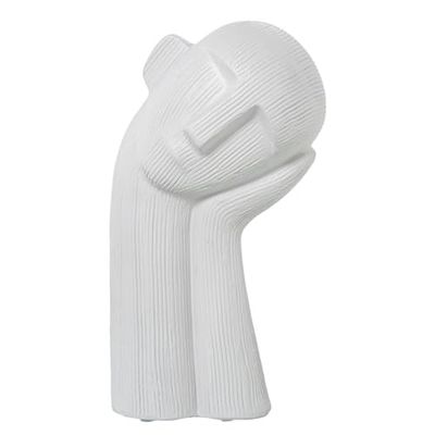 Alexandra House Living Figura Decorativa Blanco Cerámica Rostro 16 x 13 x 27 cm