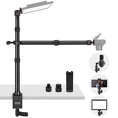 NEEWER Supporto Fotocamera da Tavolo con Braccio Estensione Telescopico, Portatelefono,Teste Sfera, Adattatori a Viti, Supporto Luce da Scrivania per Fotocamera Phone Webcam Luce Anulare,TL253A+DS001