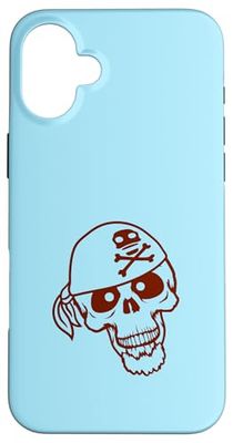 Chapeau de Pirate Squelette Halloween Foulard drôle Bande dessinée Coque pour iPhone 16 Plus