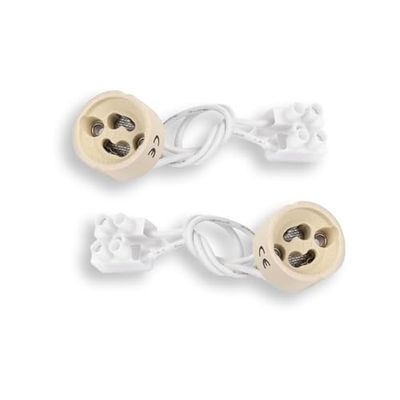 2 x GU10 White Ceramic Lamp Holder Ideal for Decorative Lighting and GU10 Bulb Holder
