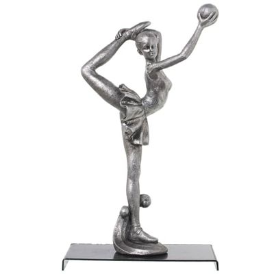 Alexandra House Living Figura Decorativa Plateado Plástico Gimnasta 12 x 19 x 32 cm