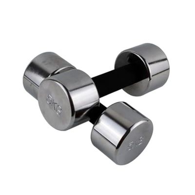 MASTER chroom halter set van 2 dumbbells 2 X 5 kg, zilver/zwart, none