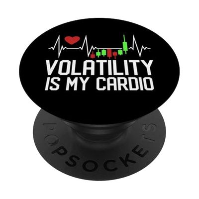 La volatilidad es mi cardio - Gráfico de velas latido del corazón PopSockets PopGrip Adhesivo