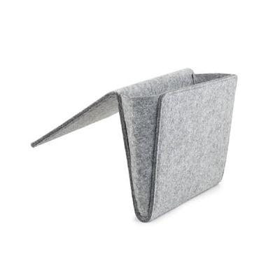 Kikkerland Tasca Da Letto bedtas, stof, grijs, 22x 28.2x 4