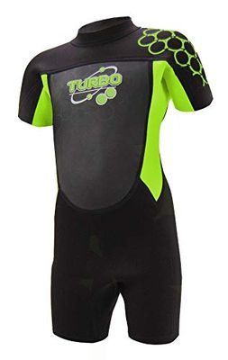 TWF Kid's Turbo Shortie Wetsuit, Green, Size K06,1511-K06-09