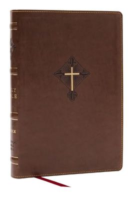 Holy Bible: Rsv2ce, Thinline Large Print Catholic Bible, Brown Leathersoft, Comfort Print