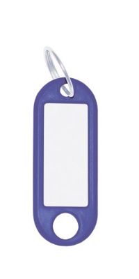 WEDO Portachiavi per etichettatura, blu, confezione da 100 pezzi, con anello, 262811803