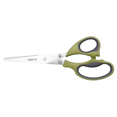 VIER - Forbici da cucina multifunzionali in acciaio inossidabile, 5 foglie, per erbe, spezie, erba cipollina, prezzemolo, ecc. Colore: verde. 21 cm di lunghezza