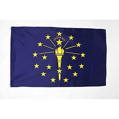 Indiana Vlag 150x90 cm - US state of Indiana vlaggen 90 x 150 cm - Banner 3x5 ft Licht polyester - AZ FLAG