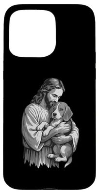Beagle And Jesus Christian Faith Dog Lover Case for iPhone 15 Pro Max