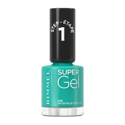 Rimmel London Super Gel, Esmalte de uñas, 098 Never Blue With You, 12 ml