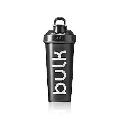 Bulk Shaker XL Iconic, 1 Litre, Noir Metallisé, Bouchon à vis antifuite, Boule de mélange pour des shakes fluides, Sans BPA, Passe au lave-vaisselle, Idéal pour les shakes protéinés