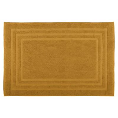 Stof - Bath Mat - Size 45 x 70 cm - 100% Organic Cotton - Curry Colour - Lagoon Model - Home Linen - Soft and Comfortable - Ideal for the Bathroom