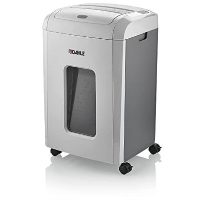 Dahle ShredMATIC 150 dokumentförstörare Autofeed (150 ark, P-4, partikelsnitt, olje- och underhållsfri, automatisk pappersmatta) ljusgrå/dammgrå