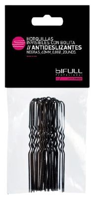 BIFULL fourches Invisibles antidérapantes Bronze 63 mm 20 unités, Noir, Estandar