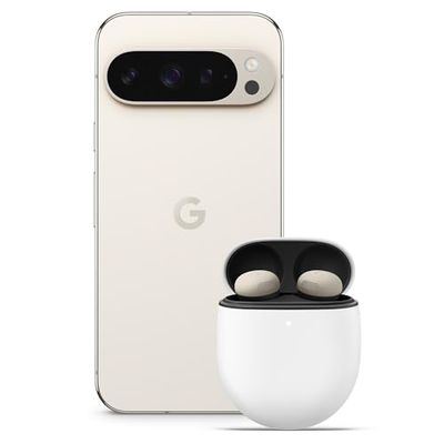Google Pixel 9 Pro - Smartphone Android Desbloqueado con Gemini, Sistema de cámara Trasera Triple, batería con una autonomía de 24 Horas y Pantalla Super Actua de 6,3" - Porcelana, 128GB + Buds Pro 2