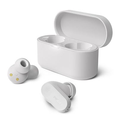 Philips TAT3509WT Noise Cancelling True Wireless In-Ear Bluetooth Oortjes - Klein, Natuurlijk geluid, Dynamische bas, Oplaadcase, Heldere gesprekken, Ideaal voor woon-werkverkeer en sporten - Wit