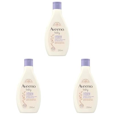 Aveeno Baby Calming Comfort Bedtime Bath and Wash, 250 ml (Pack of 3)