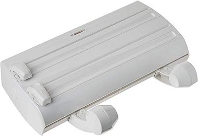 Leifheit 25771 Portarotolo da Parete 4 in 1 | Dispenser di Carta e Involucro di plastica con portaspezie | Bianco
