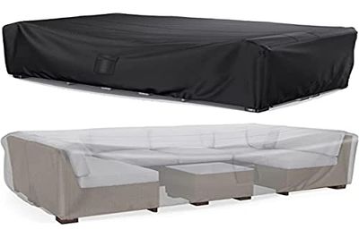 Tuinmeubelhoezen van 250 x 210 x 90 cm, kofferbak waterdichte terrasmeubelhoezen 600D Oxford-stof met PU-coating, anti-uv, buitentafelhoes met grote luchtuitlaat voor tafels, stoelen, banksets