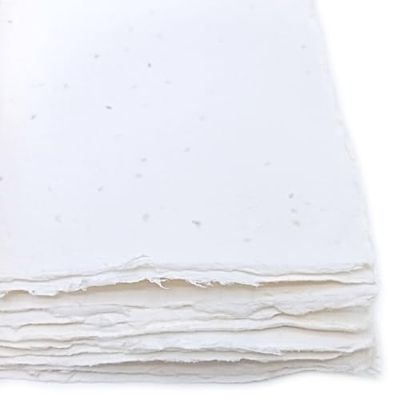 Fogli A4 in Carta Piantabile Fatta a Mano, con Bordi irregolari, 21x29,7cm, 300 g/m2, Confezione da 10, per inviti, biglietti, partecipazioni, Made in Italy (Con Semi di Lavanda)
