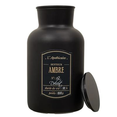 HOME DECO FACTORY Vela perfumada Negra Mate alquimista 14,5 x 26 cm
