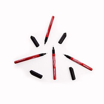 Milwaukee MHT48223164 InkallTM viltstiften met ultrafijne punt, zwart, 4 stuks