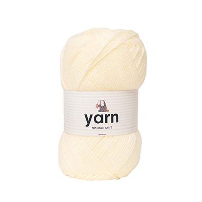 Korbond Double-Knit Acrylic fio de malha dupla, 100 g, acrílico, bege (creme), 1 bala, 290