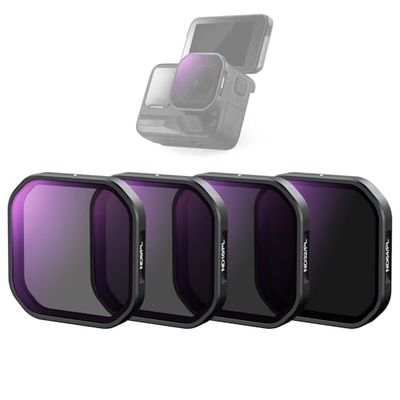Neewer Set di Filtri ND/PL da 4 Pezzi Compatibile con Insta360 Ace Pro 2, ND8/PL + ND16/PL + ND32/PL + ND64/PL, Accessori Action Camera, Kit di Filtro Polarizzatore a Densità Neutra a Scatto, FL91