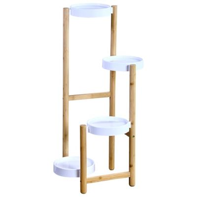 Kesper | Bloemenstandaard, materiaal: FSC-gecertificeerd bamboe, afmetingen: B: 48 x H: 78 x D: 42 cm, kleur: natuur/wit | 17276