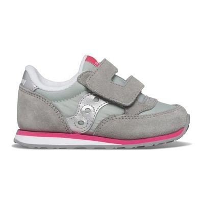 Saucony Originals Baby Jazz HL, gymschoenen, grijs/zilver/roze, 23 EU, grijs, zilver, roze, 23 EU