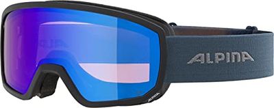 ALPINA Unisexe - Adulte, SCARABEO S Q-LITE Lunettes de Ski, black-dirtblue matt, One Size