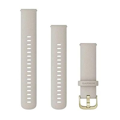 Garmin Bracelet à changement rapide de 18 mm pour Venu 2S/3S, Vivoactive 4S, Vivomove 3S, Legacy Hero Rey/Captain Marvel, Forerunner 255S/265S, beige