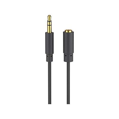 Goobay 97122 Headphone and Audio AUX Extension Cable, 3.5 mm, 3-Pin, Slim, 5 m Cable Length