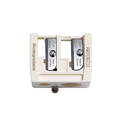 ARTDECO Double sharpener för träpennor, hållbar sminkvässare för 2 olika storlekar, beige