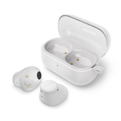 Philips TAT2149WT True Wireless In Ear Bluetooth Headphones - Kleine oordopjes, Geweldige kwaliteit, Natuurlijk geluid met dynamische bass, Duidelijke gesprekken en Kleine oplaadhoes - Wit