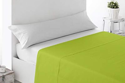 Miracle Home Lençol de cima 270 x 173, algodão 50% poliéster, pistácio, cama 135