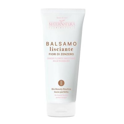 Maternatura, Baume Lissant pour Cheveux Lisses aux Fleurs de Gingembre, Action Démêlante et Effet Lisse de Longue Durée, Routine Beauté Bio pour des Cheveux Lisses Parfaits, Made in Italy - 250 ml