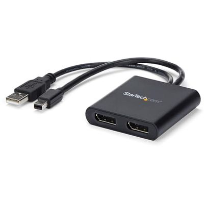 StarTech.com 2-portars multibildskärmsadapter – Mini DisplayPort till 2 x DisplayPort MST Hub – två gånger 4K 30 Hz – två avancerade eller speglade bildskärmar på Windows-datorer – mDP 1.2 till 2x DP