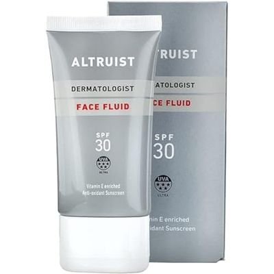 Altruist Líquido dermatólogo de protección solar SPF 30 - Protección superior UVA de 5 estrellas por el Dr. Andrew Birnie, protección facial antioxidante premium - 50 ml