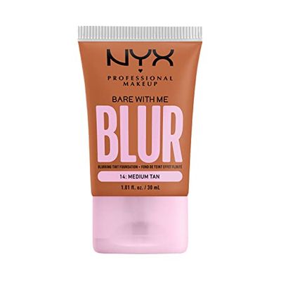 NYX Professional Makeup Bare with Me Blur Skin Tint, Base de maquillaje difuminadora, Hidratación hasta 12H, Acabado Mate, Tono: Medium Tan